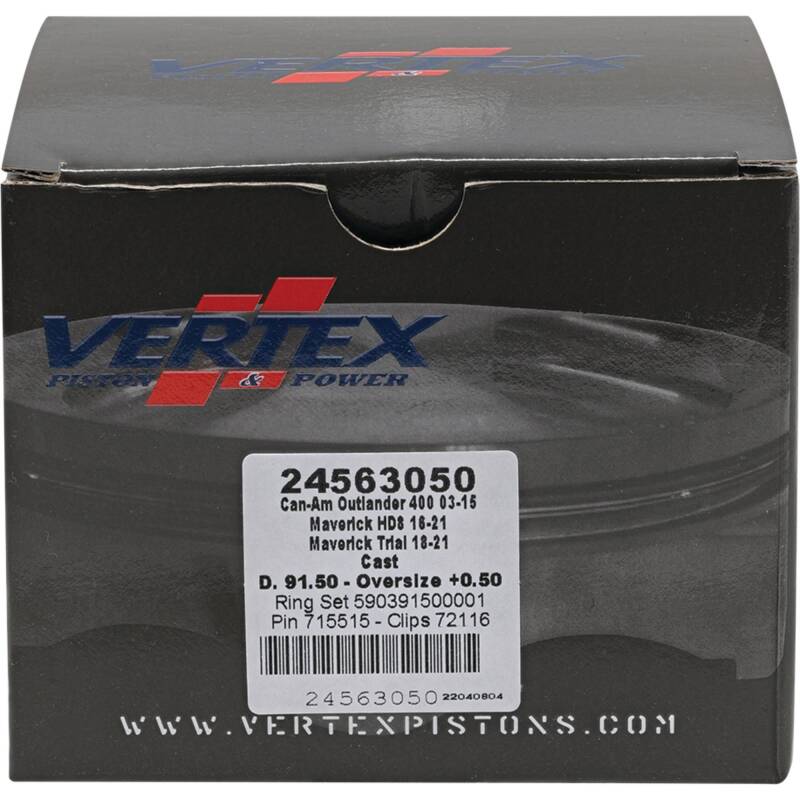 Can-Am Commander 800 Cast Replica Piston Kit - Vertex Pistons - Oversized +0.50mm - 2011
